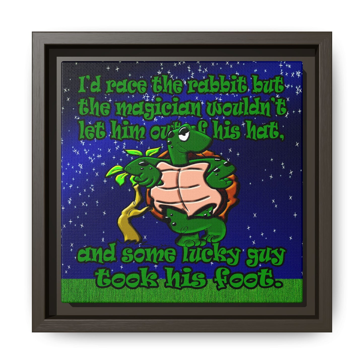 turtle race - framed canvas art ('snoops' background)