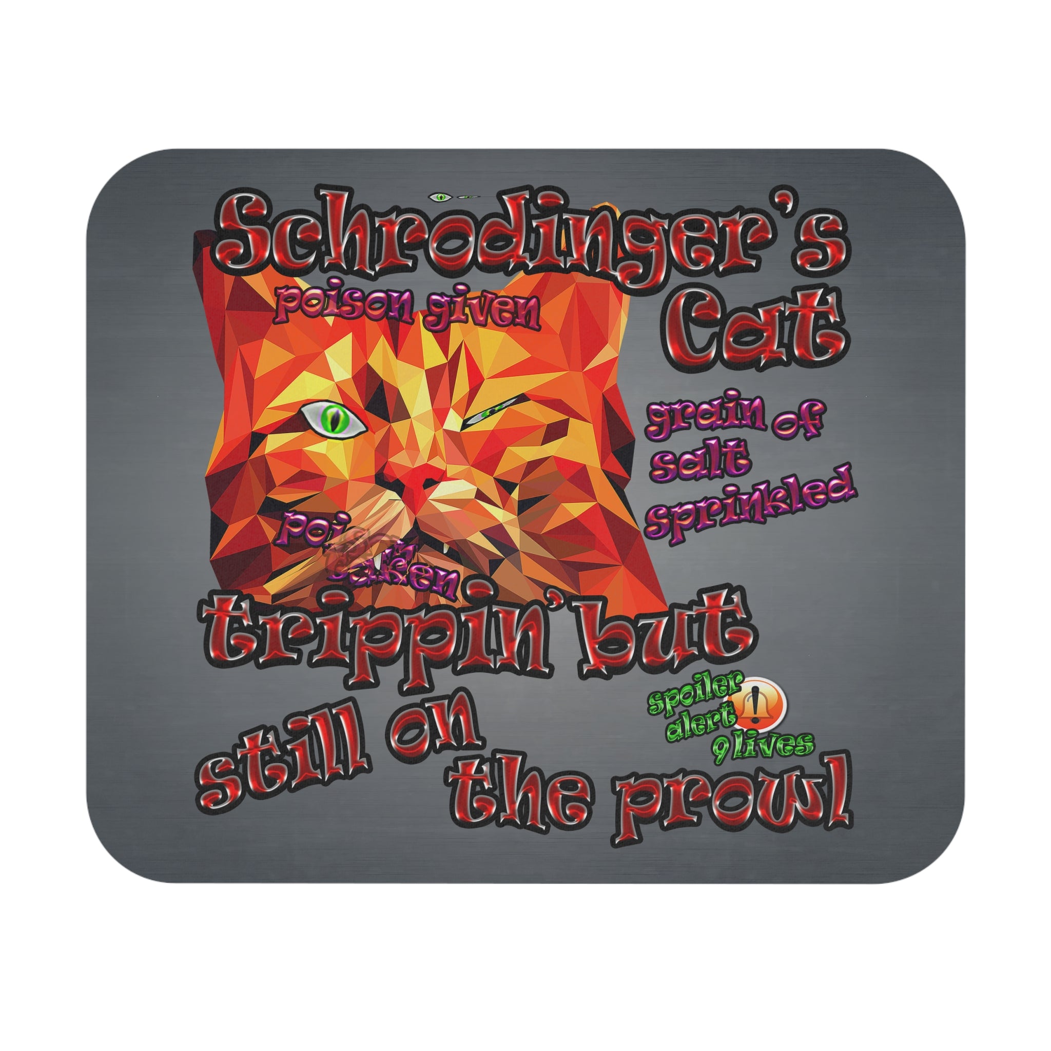 schrodinger's cat - Mouse Pad (Rectangle) (grey-light grey)
