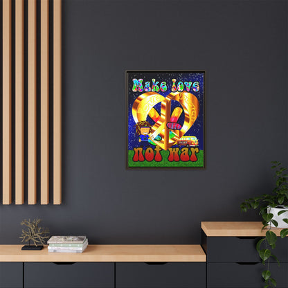 love peace - framed canvas art ('snoops' background)