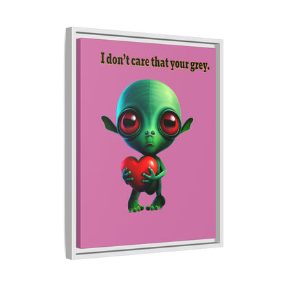 I don't care that your grey - framed canvas art (light pink)