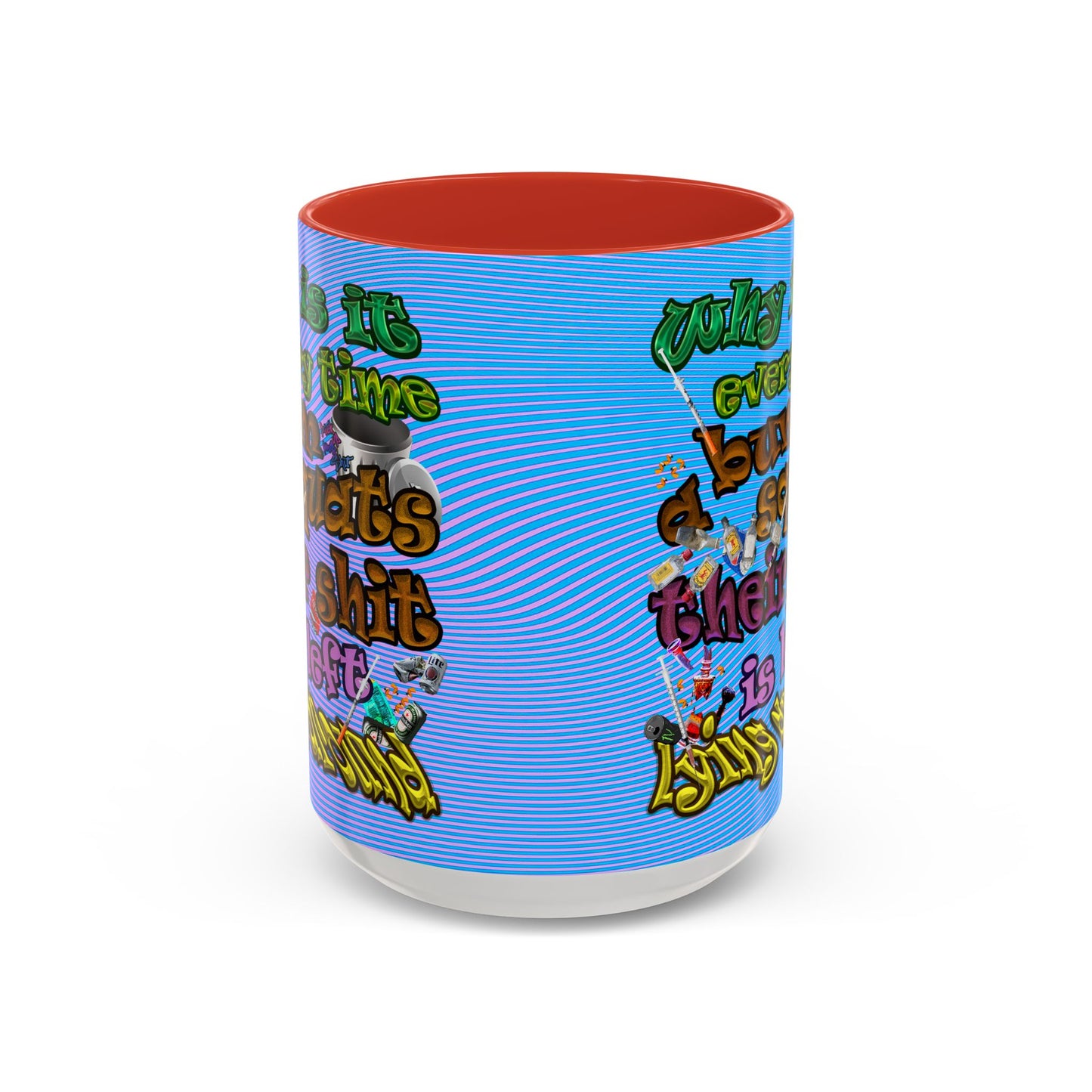 the bum's shit - Accent Mug (light blue-purple wave)