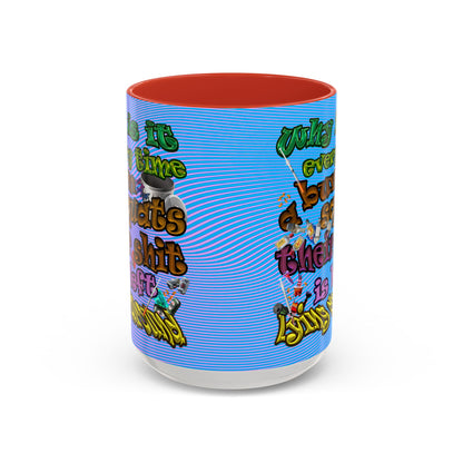 the bum's shit - Accent Mug (light blue-purple wave)