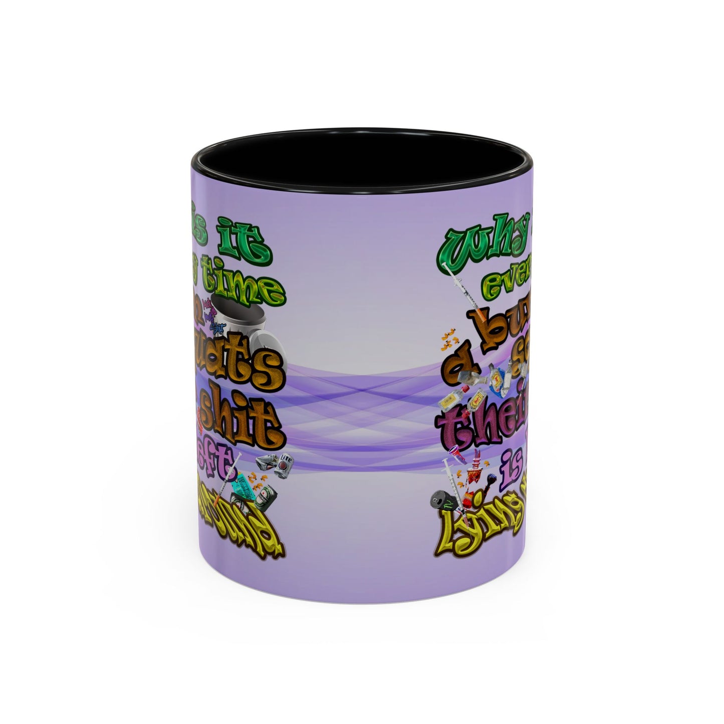 the bum's shit - Accent Mug (light blue-pink wave)