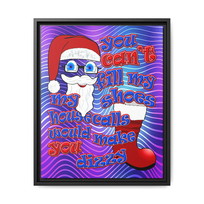 santa's shoes - framed canvas art (purple wave)