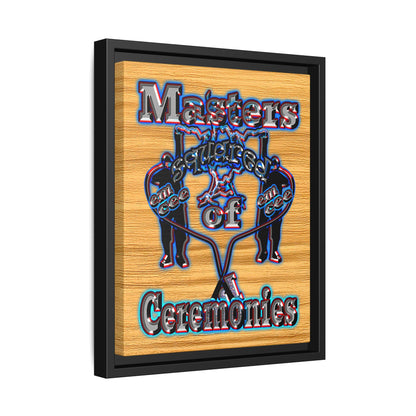 em cee squared - framed canvas art (butterscotch wood finish)