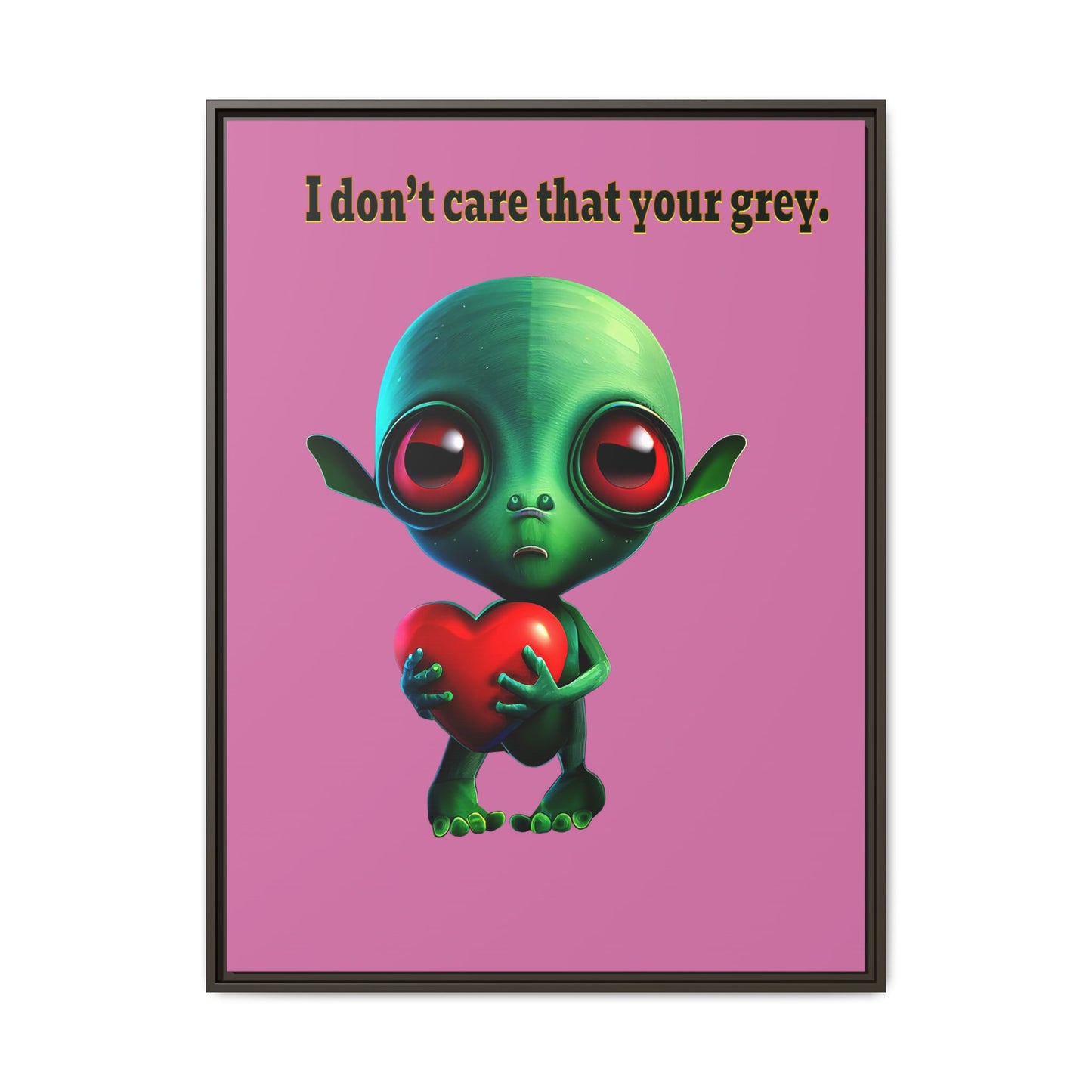 I don't care that your grey - framed canvas art (light pink)