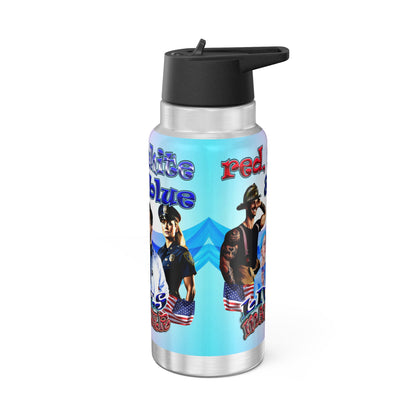 rw&b lives matter - Gator Tumbler, 32oz  (light blue-pink wave)