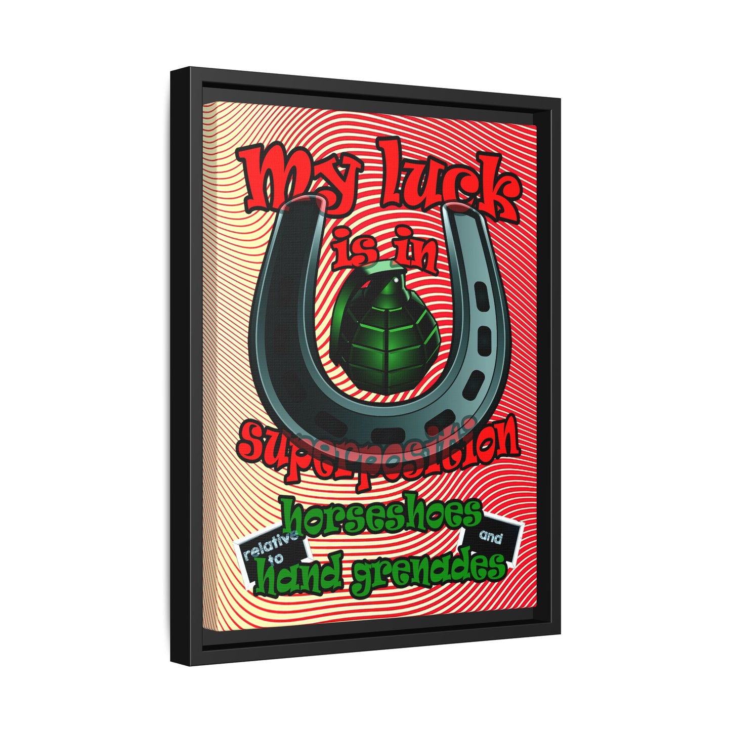 my luck - framed canvas art (yellow-orange wave)