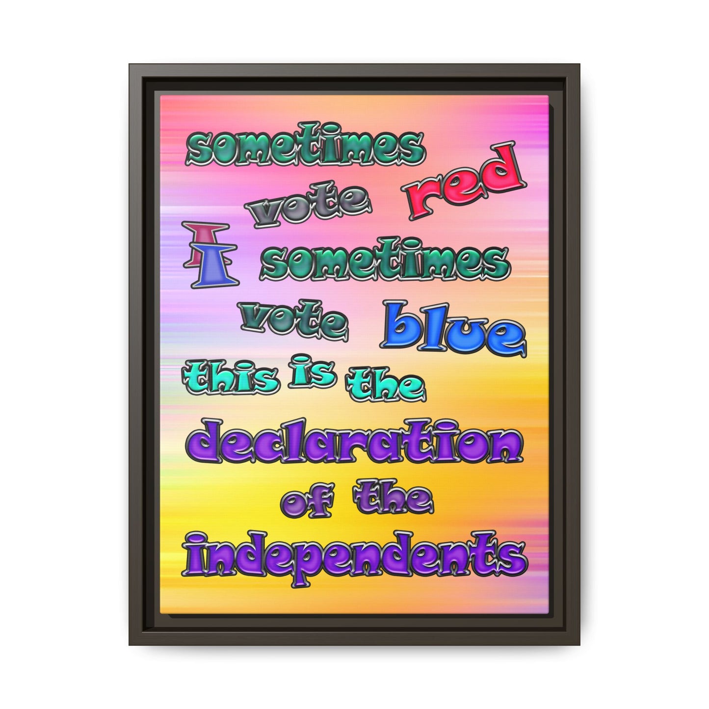 declaration of the independents - framed canvas art (color blur)