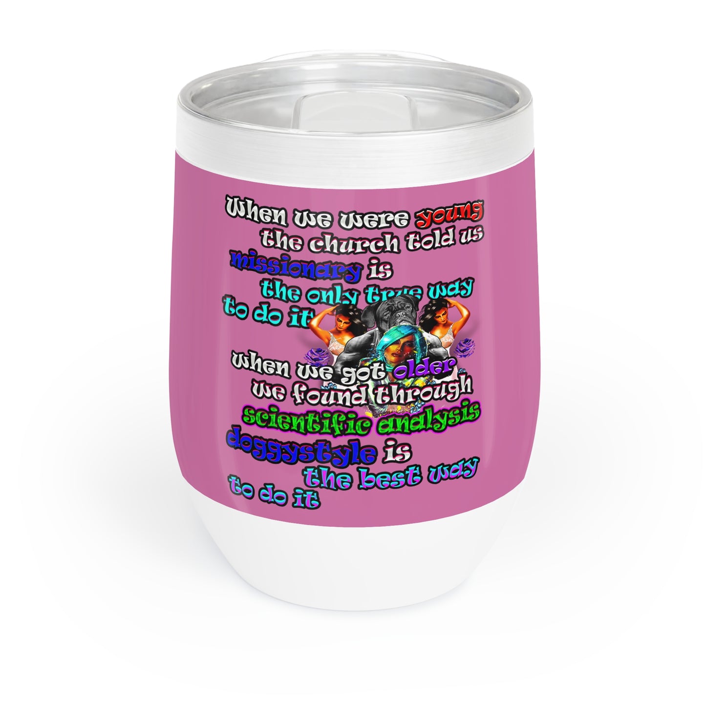 doggystyle - Chill Wine Tumbler (light pink)