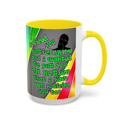noticed you noticing - Accent Mug (rainbow split)