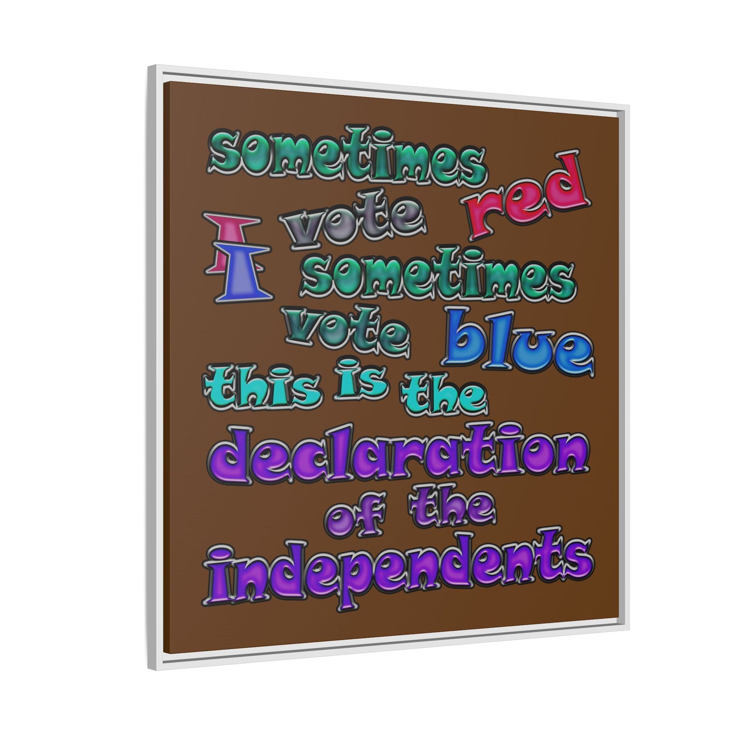 declaration of the independents - framed canvas art (brown)