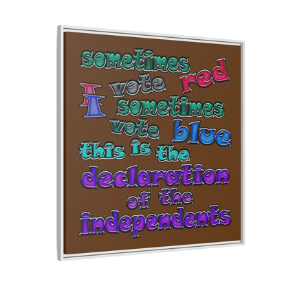 declaration of the independents - framed canvas art (brown)