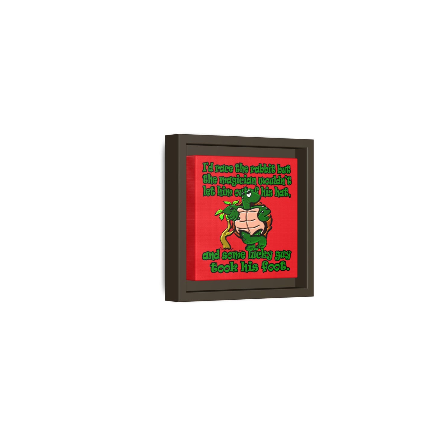 turtle race - framed canvas art (red)