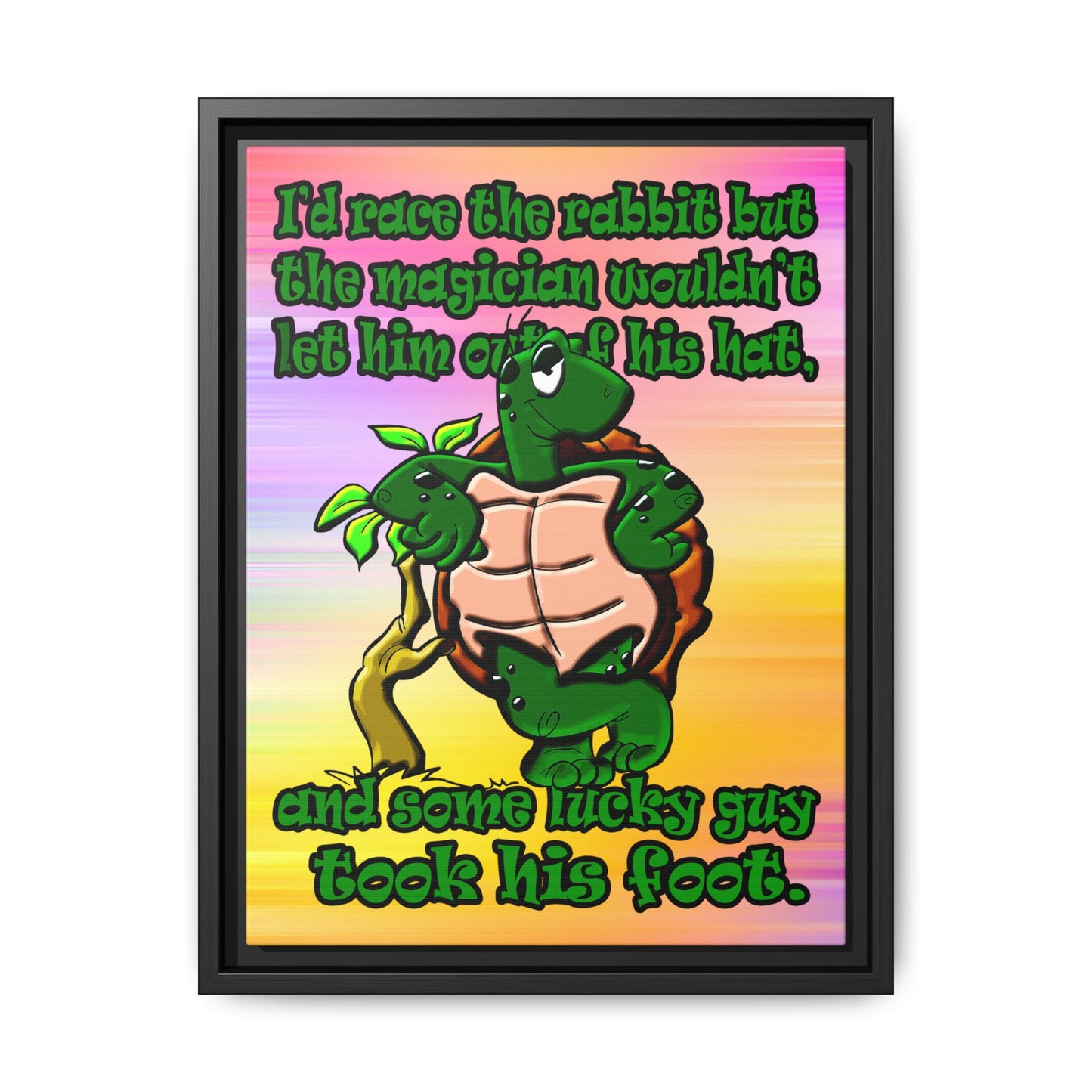 turtle race - framed canvas art (color blur)