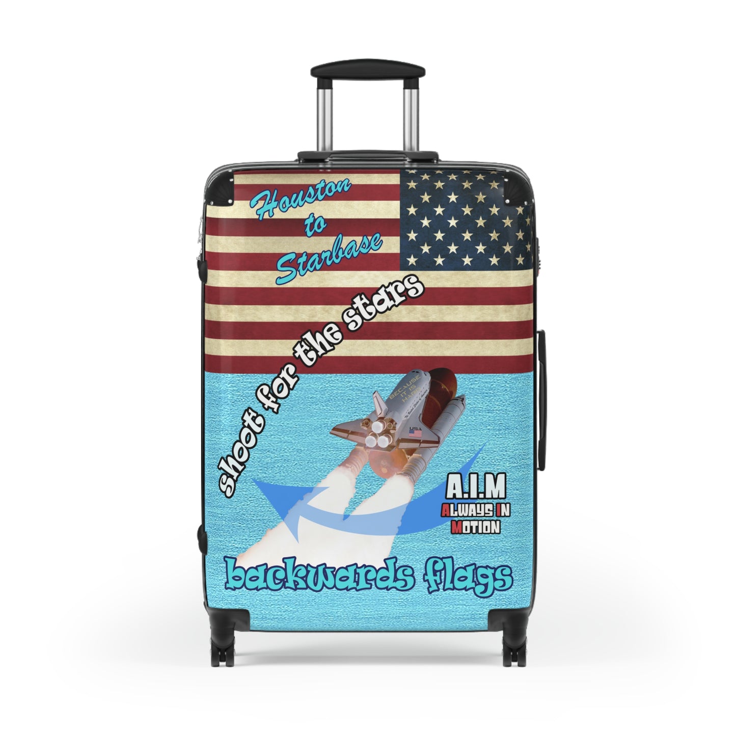 shoot for the stars - Suitcase (faded blue)