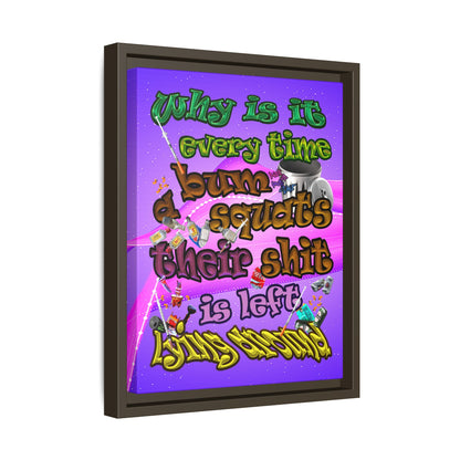 the bum's shit - framed canvas art (purple-pink wave)
