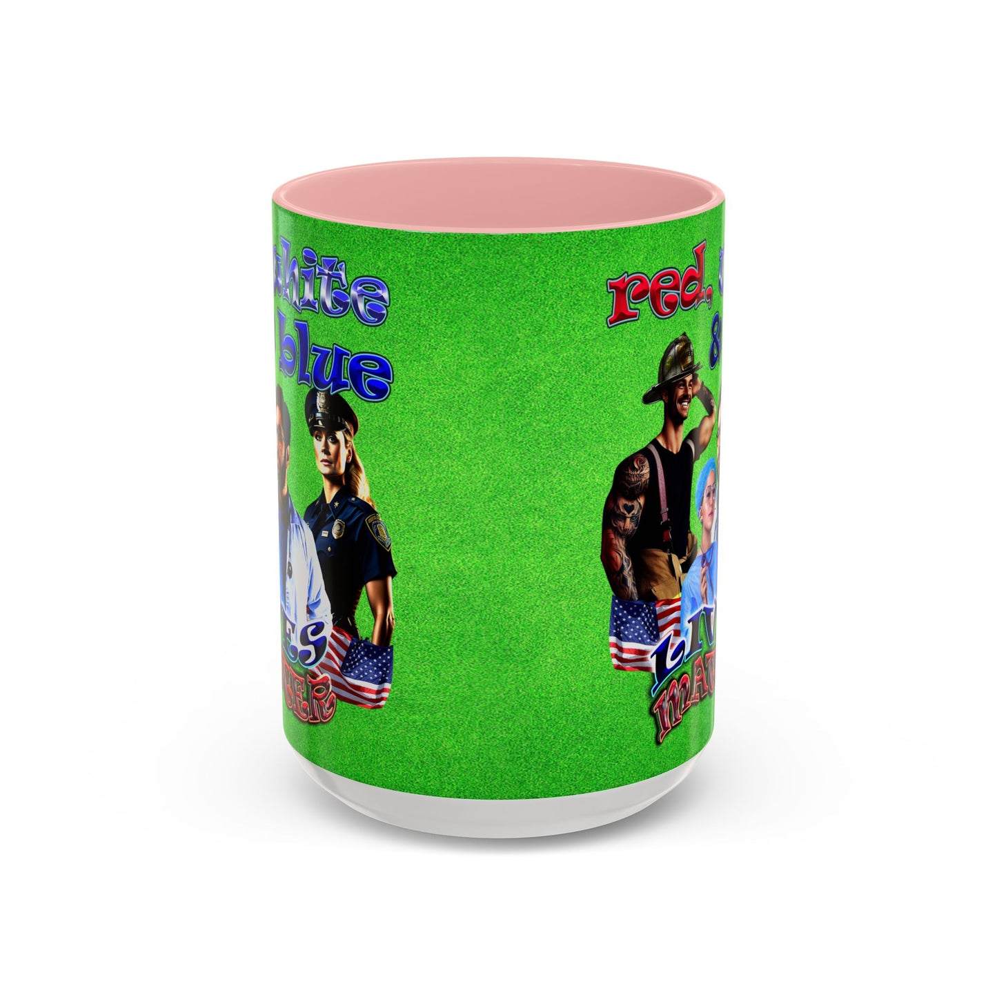 rw&b lives matter - Accent Mug (green turf)