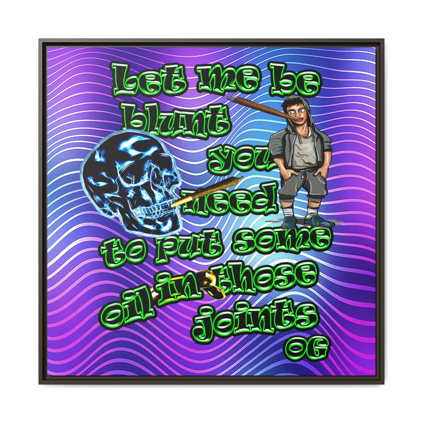 og - framed canvas art (purple wave)