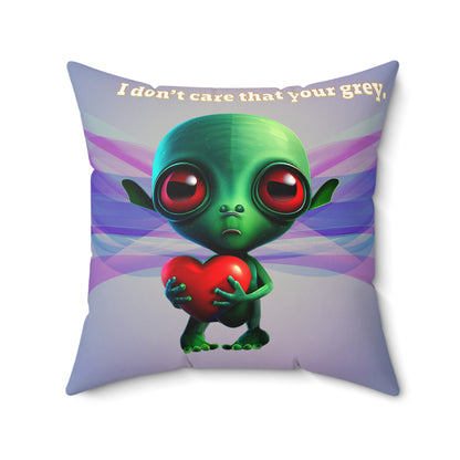 I don't care that your grey - Faux Suede Square Pillow - (light blue-pink wave)