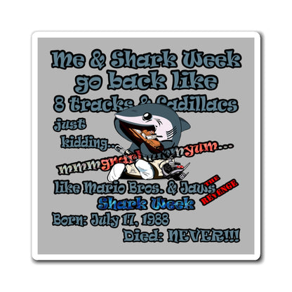shark week - Magnets - (light grey)