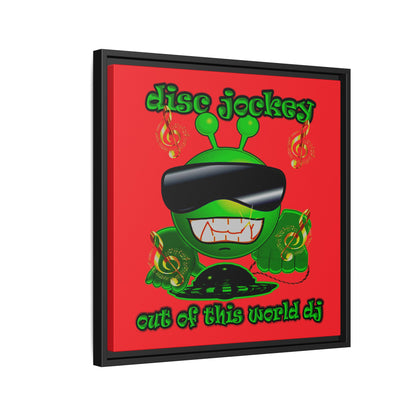 disc jockey - framed canvas art (red)