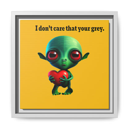I don't care that your grey - framed canvas art (yellow)