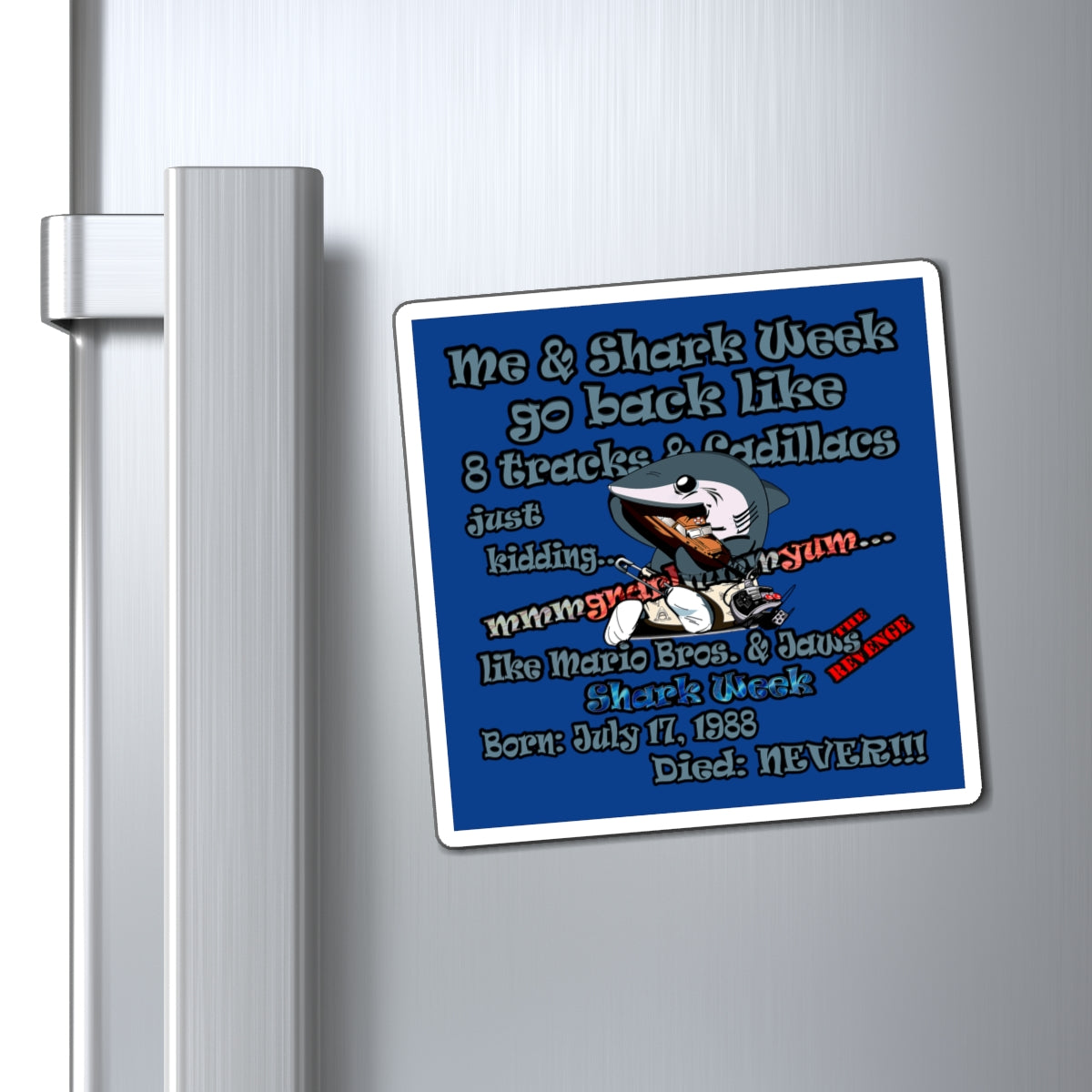 shark week - Magnets - (dark blue)