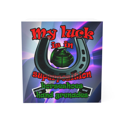 my luck - note cube (grey-pink wave)