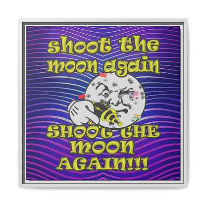 shoot the moon again - framed canvas art (purple wave)