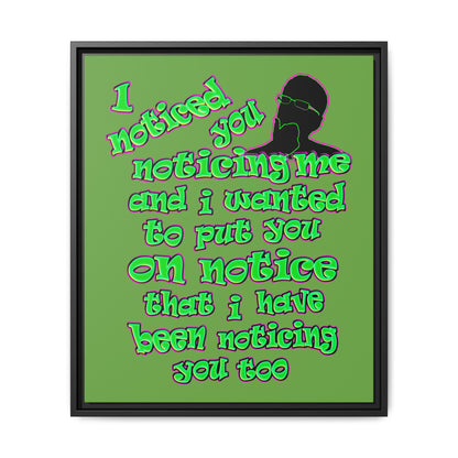noticed you noticing - framed canvas art (green)