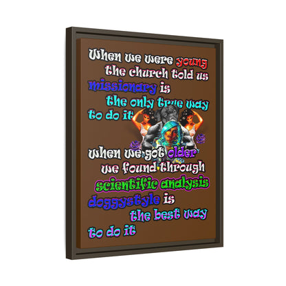 doggystyle - framed canvas art (brown)