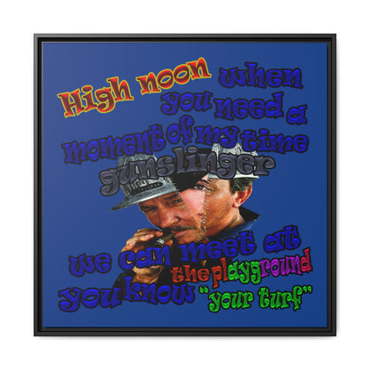 high noon - framed canvas art (dark blue)