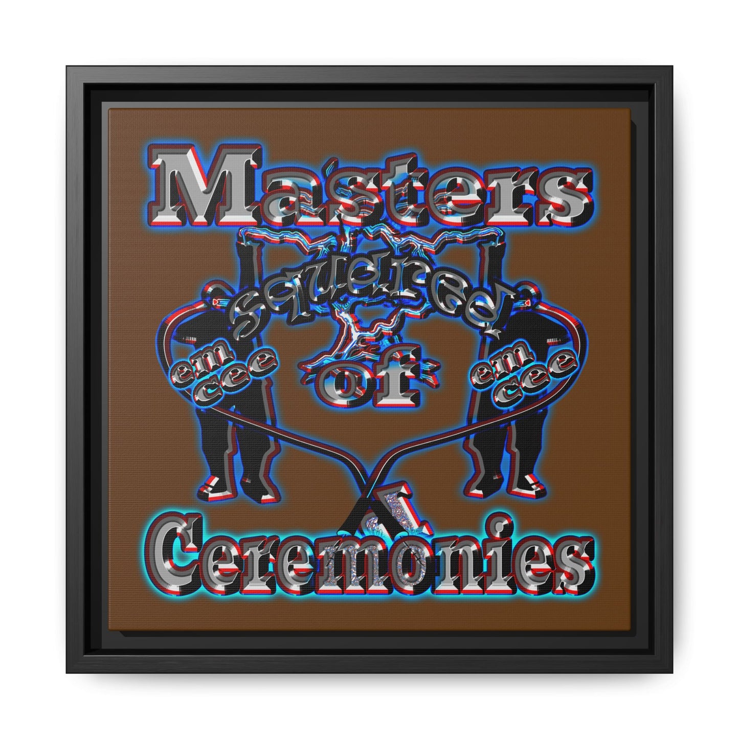 em cee squared - framed canvas art (brown)