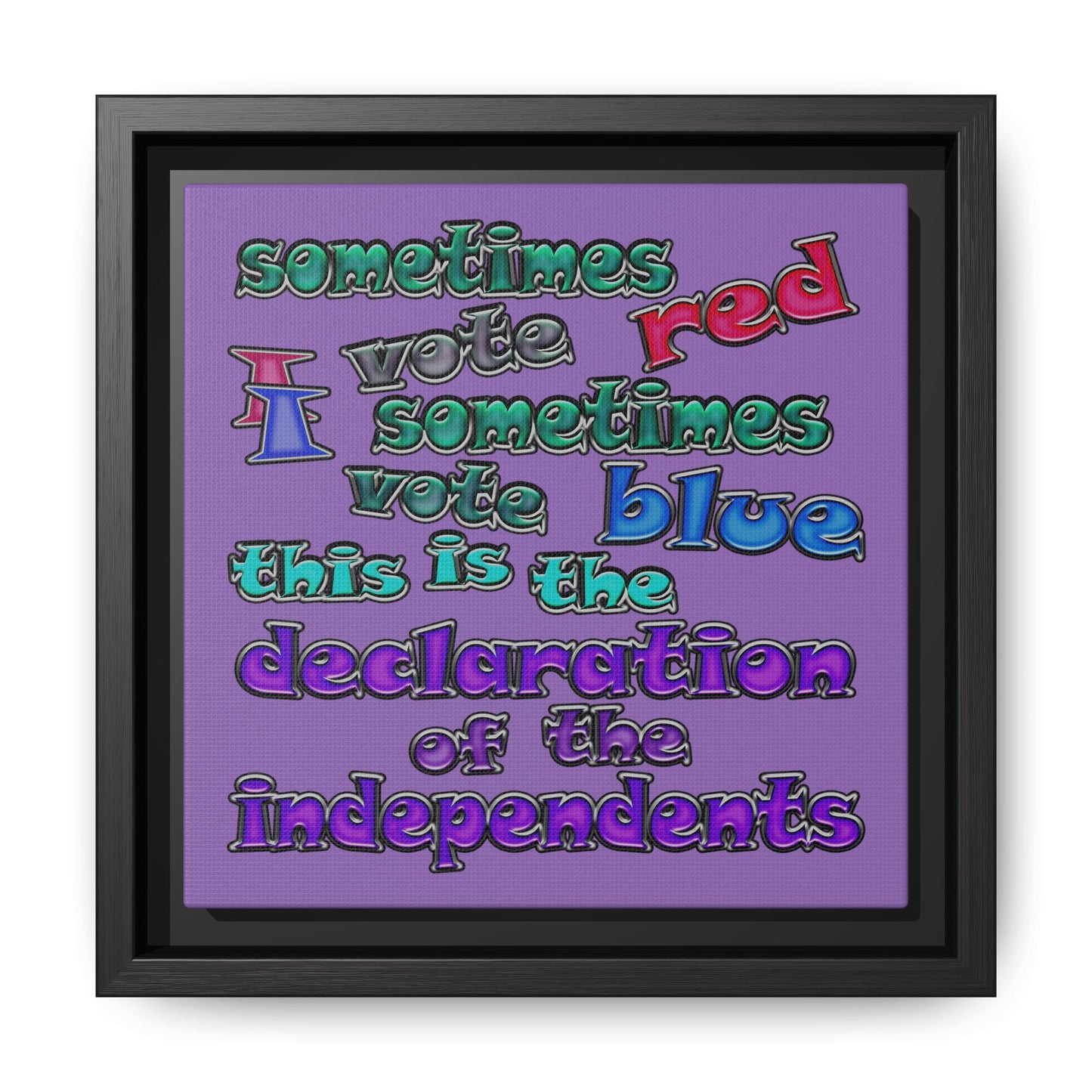 declaration of the independents - framed canvas art (light purple)