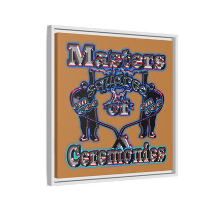 em cee squared - framed canvas art (light brown)