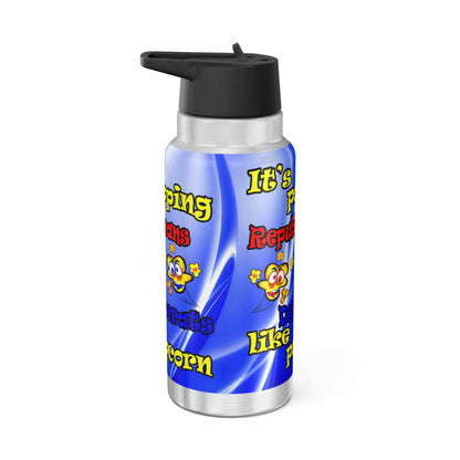popping like popcorn - Gator Tumbler, 32oz  (blue-white wave)