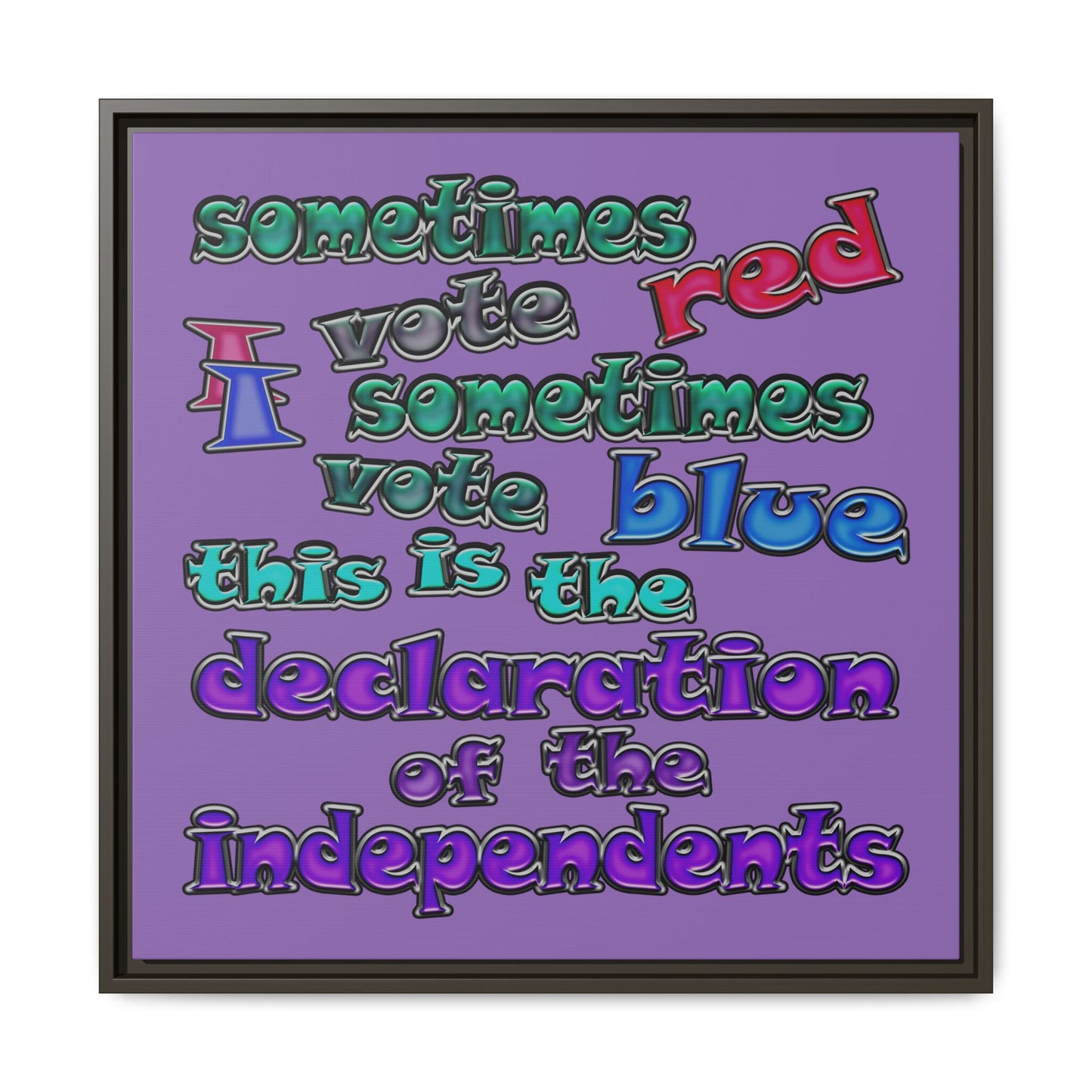 declaration of the independents - framed canvas art (light purple)