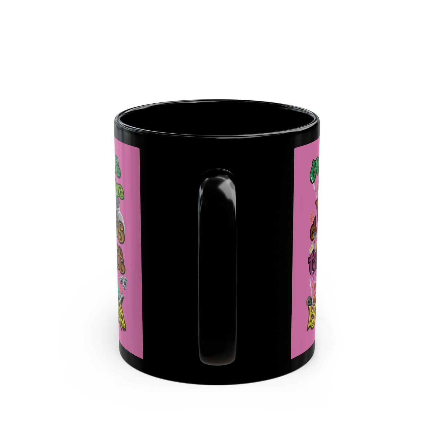 the bum's shit - Black Mug (light pink)