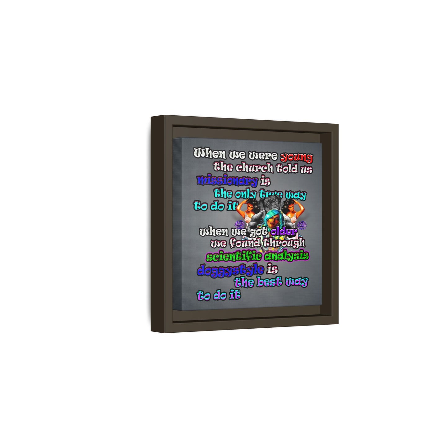 doggystyle - framed canvas art (grey-light grey)