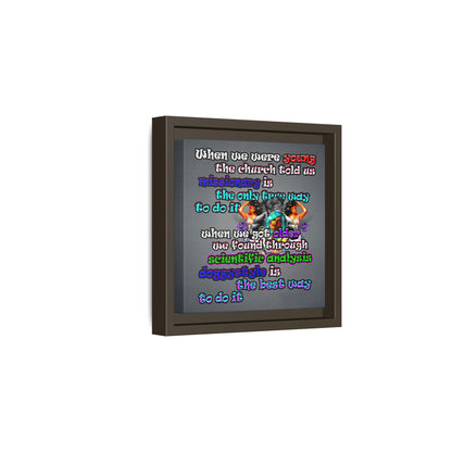 doggystyle - framed canvas art (grey-light grey)