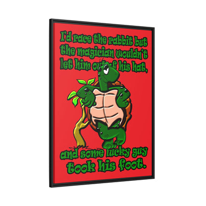 turtle race - framed canvas art (red)