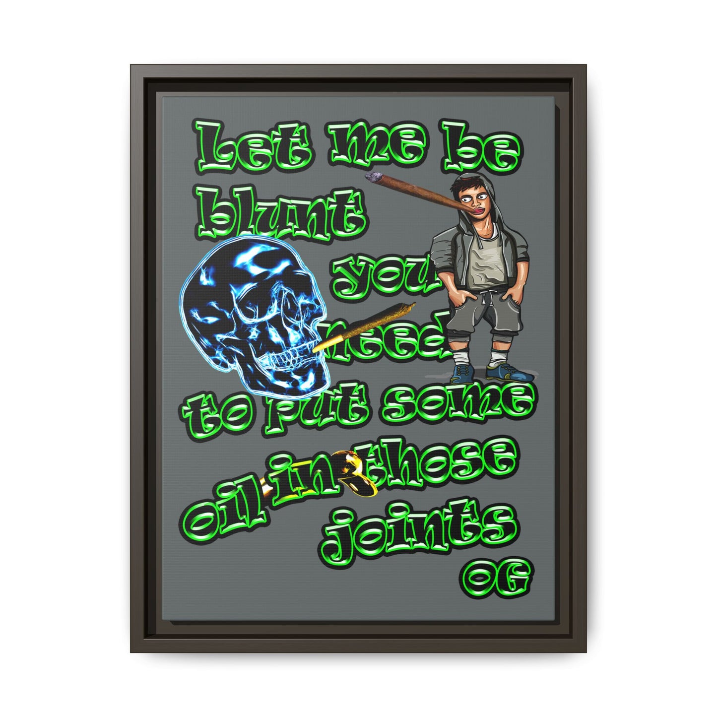 og - framed canvas art (dark grey)