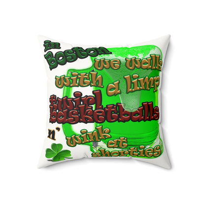 celtics logo - Faux Suede Square Pillow - (white)