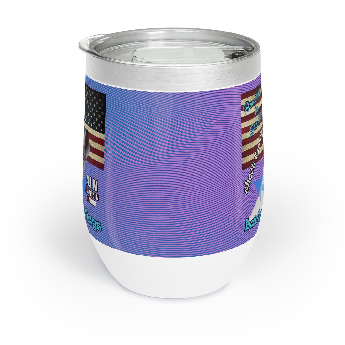 shoot for the stars - Chill Wine Tumbler (light blue-purple wave)