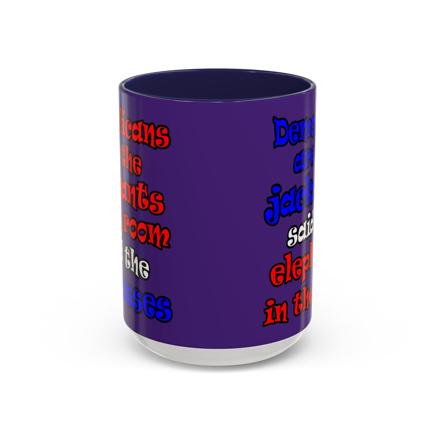 donkeys and elephants - Accent Mug (purple)