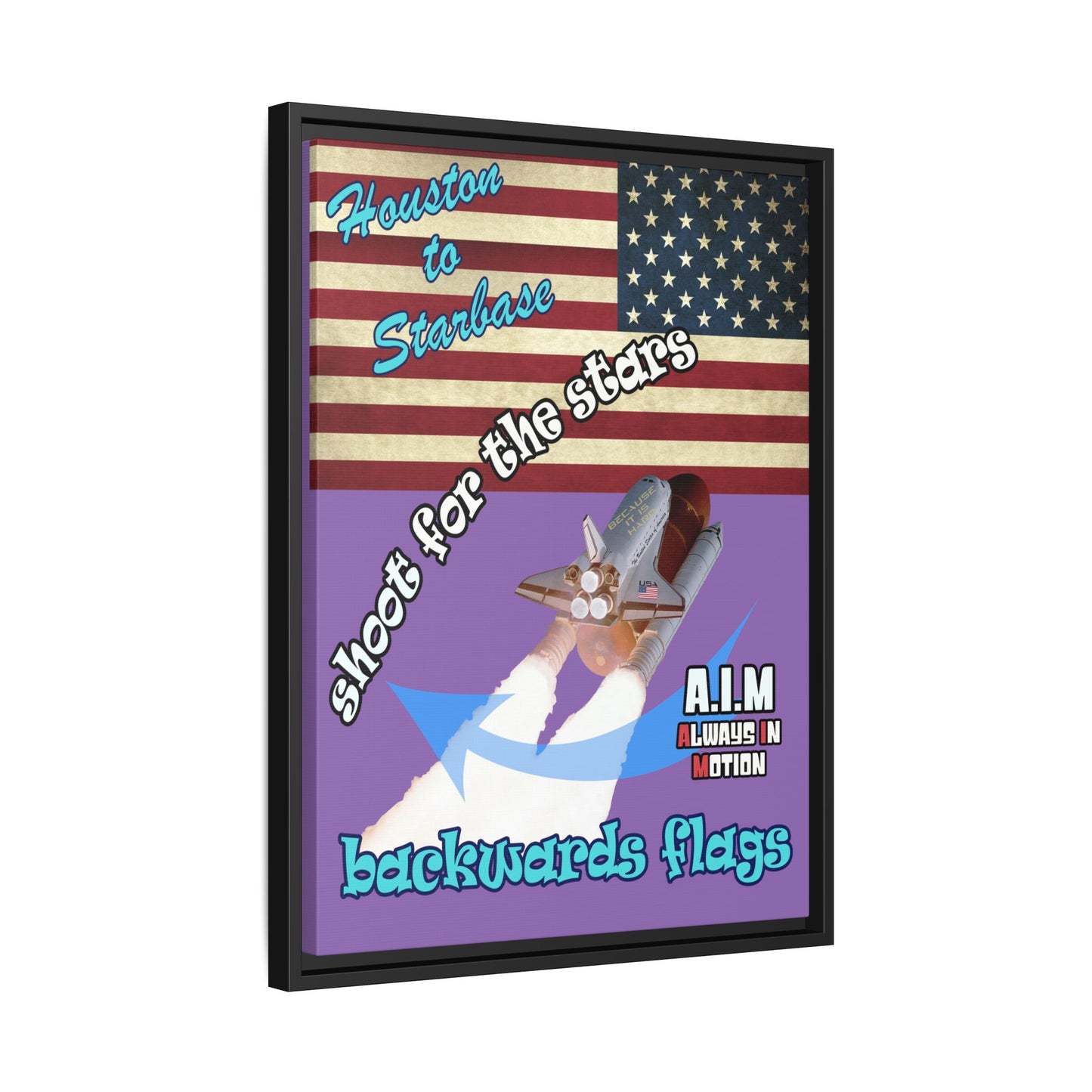 shoot for the stars - framed canvas art (light purple)