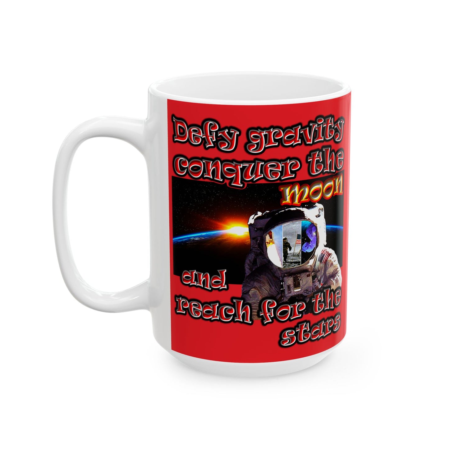 defy conquer reach - White Mug (red)