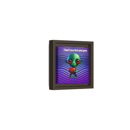 I don't care that your grey - framed canvas art (purple wave)