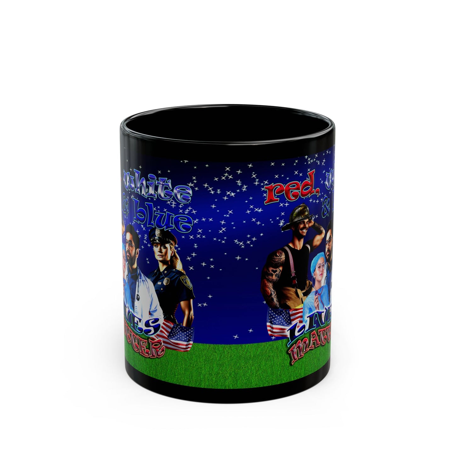 rw&b lives matter - Black Mug ('snoops' background)